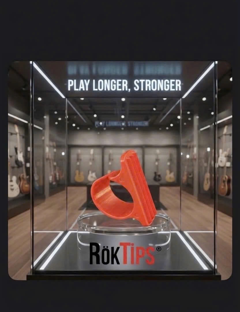 RÖKTIPS fingertip training tips and packaging for guitar and string players